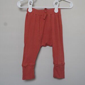 Kate Quinn Coral Ribbed Melange Panda Pants 100% Organic Cotton Size 6-12M
